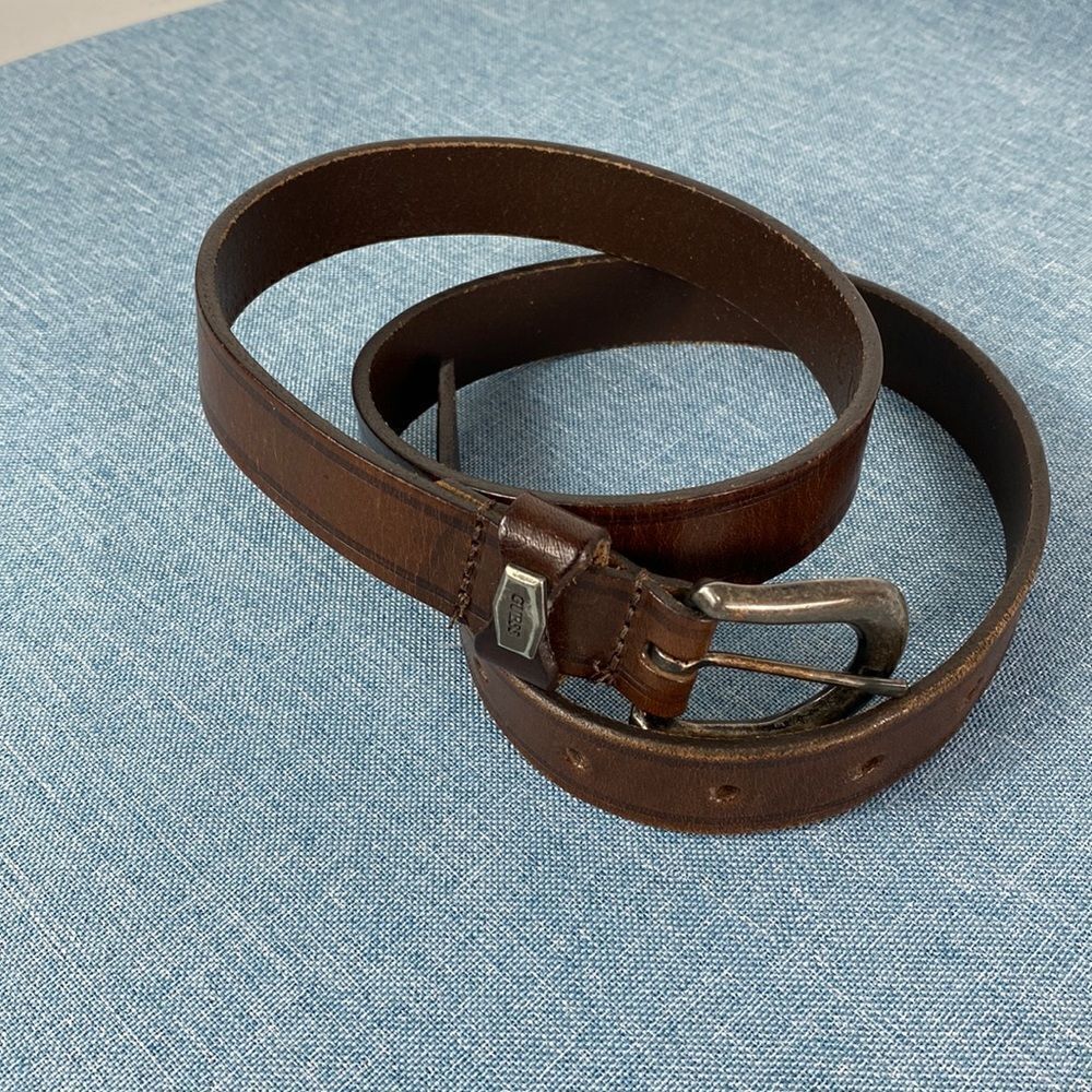 Guess brown genuine leather belt, size L.
